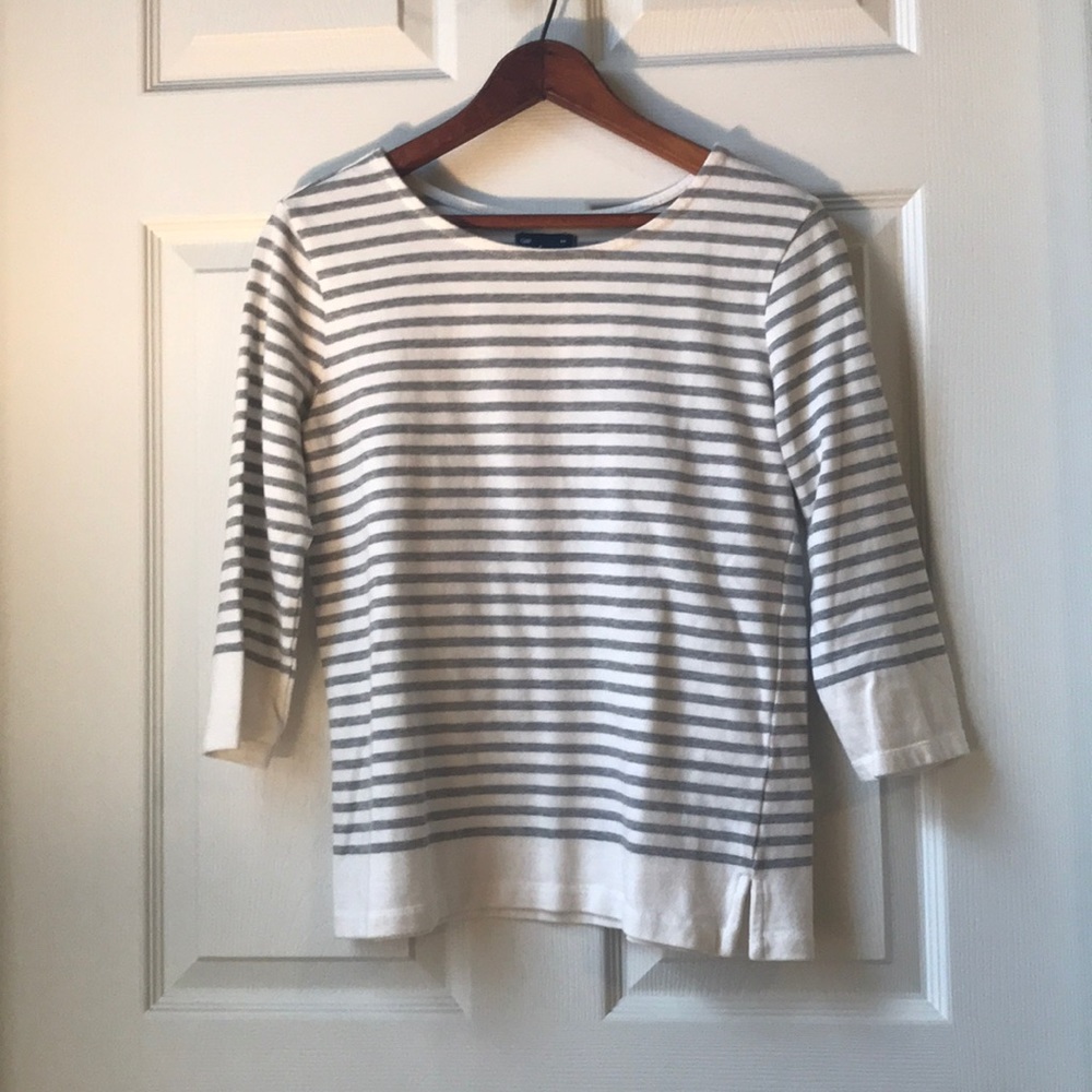 Boat Neck Striped 3/4 Sleeve